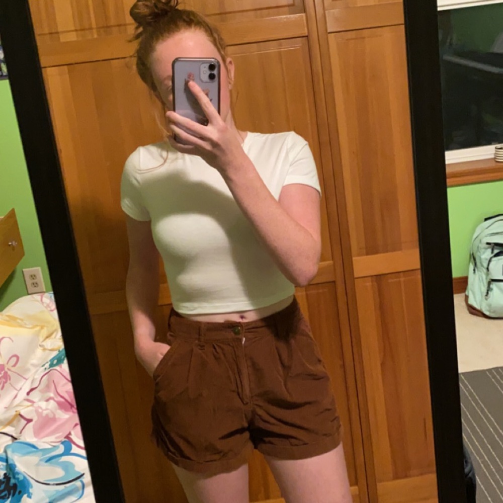 High-Waisted Corduroy Mom Shorts